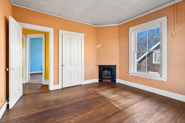 Empty room, Fireplace, Interior, Wood Texture Flooring