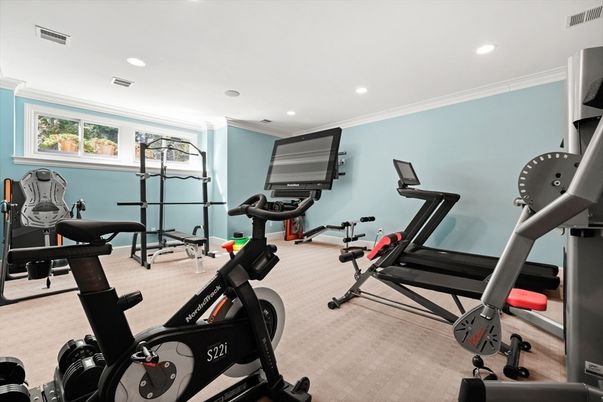 Fitness Equipment, Gym, Interior, Recessed Lighting
