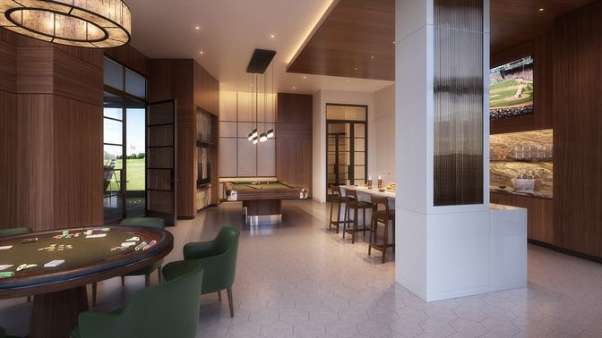 Billiard Table, Game Room, Interior, Pendant Lights, Recessed Lighting, Wooden Ceilings, Wooden Walls
