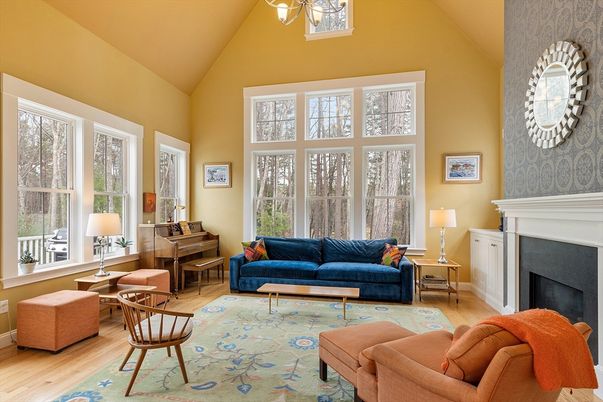 Fireplace, Interior, Living room, Piano, Wood Texture Flooring
