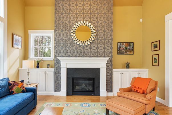 Fireplace, Interior, Wood Texture Flooring