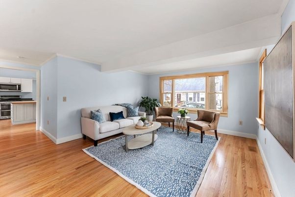 Interior, Kitchen, Living room, Stainless Steel Appliances, Wood Texture Flooring