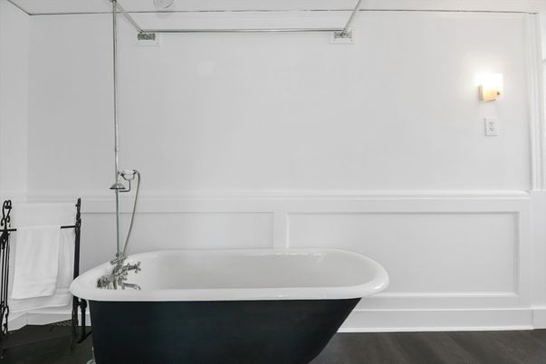 Bathroom, Free Standing Baths, Interior, Wood Texture Flooring
