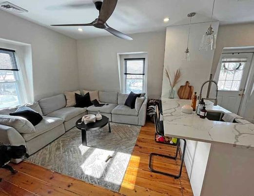 Interior, Kitchen, Living room, Pendant Lights, Recessed Lighting, Wood Texture Flooring