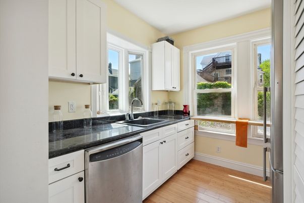Interior, Kitchen, Stainless Steel Appliances, Wood Texture Flooring