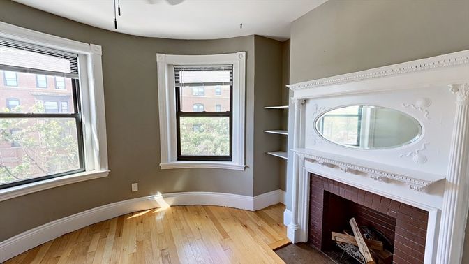 Empty room, Fireplace, Interior, Wood Texture Flooring