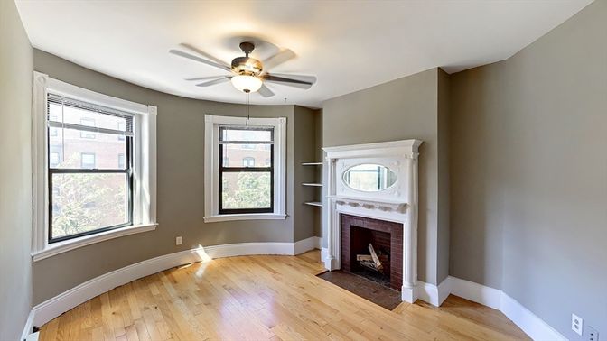 Empty room, Fireplace, Interior, Wood Texture Flooring