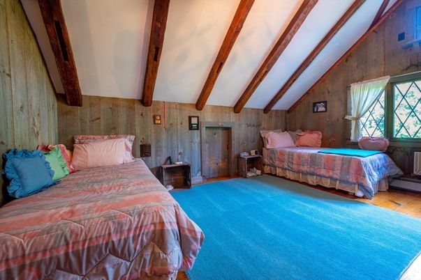 Bedroom, Interior, Wooden Beams, Wood Texture Flooring, Wooden Walls
