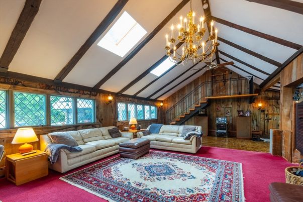 Chandelier, Interior, Living room, Wooden Beams