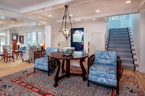 Dining room, Interior, Living room, Pendant Lights, Recessed Lighting, Wood Texture Flooring
