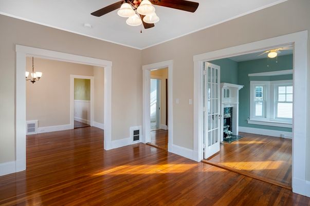 Empty room, Fireplace, Interior, Wood Texture Flooring