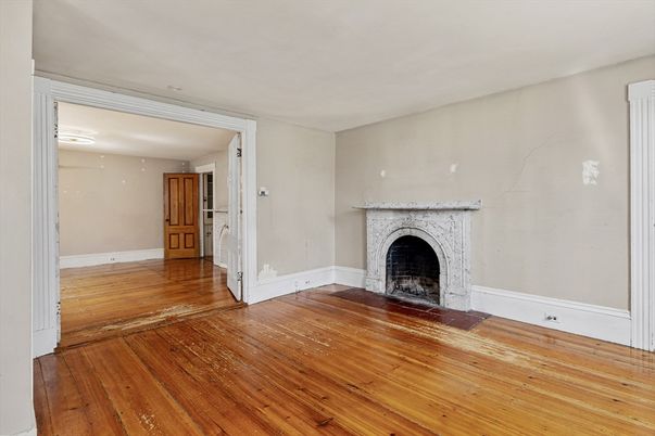 Empty room, Fireplace, Interior, Wood Texture Flooring