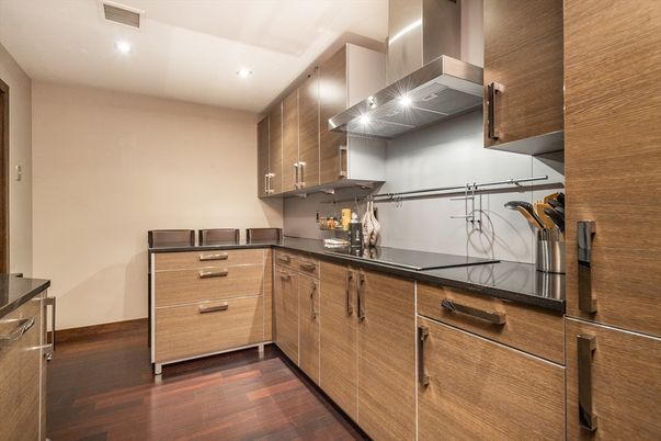Interior, Kitchen, Recessed Lighting, Wood Texture Flooring