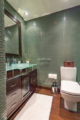 Bathroom, Interior, Recessed Lighting, Wood Texture Flooring