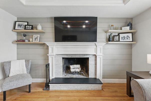 Fireplace, Interior, Wood Texture Flooring