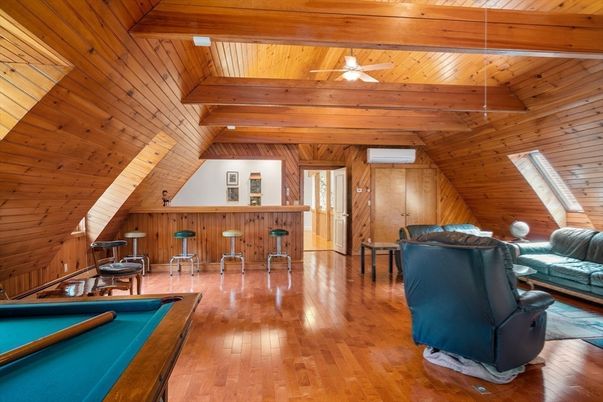Billiard Table, Interior, Wooden Beams, Wooden Ceilings, Wood Texture Flooring, Wooden Walls