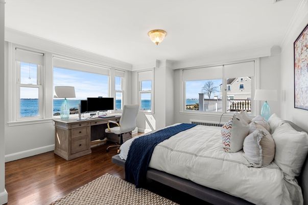 Bedroom, Home Office, Interior, Water, Wood Texture Flooring