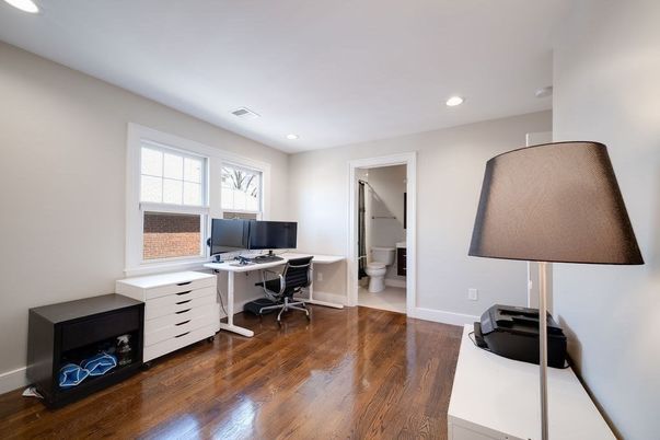 Bathroom, Home Office, Interior, Recessed Lighting, Wood Texture Flooring
