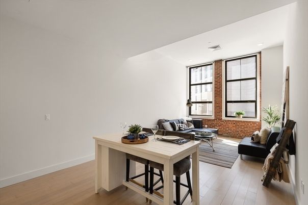 Interior, Living room, Recessed Lighting, Stone Walls, Wood Texture Flooring