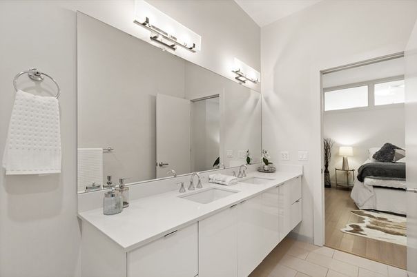 Bathroom, Dual Sink Vanities, Interior, Wood Texture Flooring