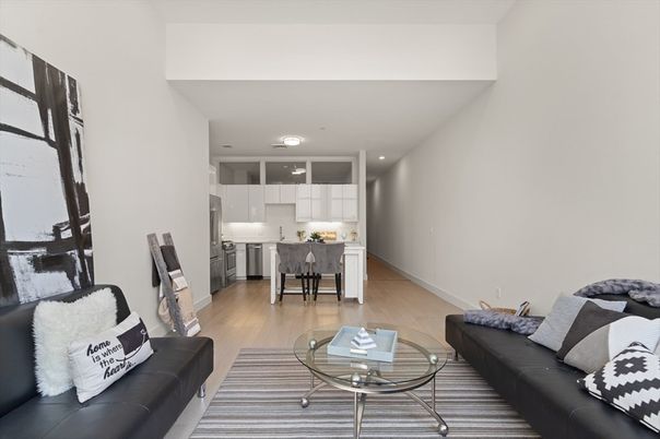 Dining room, Interior, Kitchen, Living room, Recessed Lighting, Wood Texture Flooring