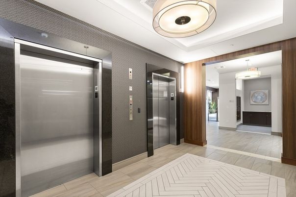 Elevator, Interior, Pendant Lights, Wooden Walls