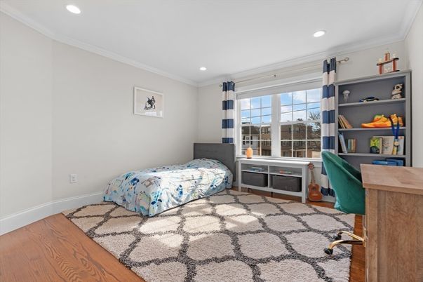 Bedroom, Home Office, Interior, Recessed Lighting, Wood Texture Flooring