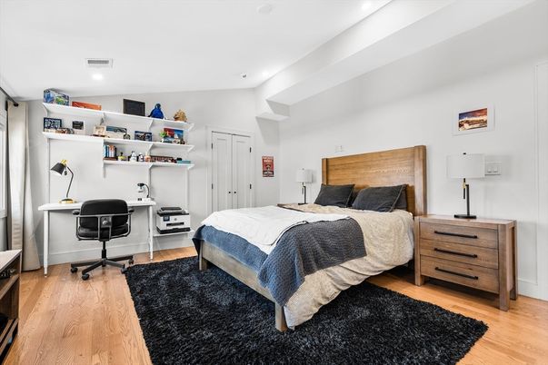 Bedroom, Home Office, Interior, Recessed Lighting, Wood Texture Flooring