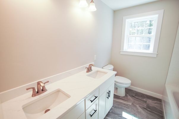 Bathroom, Dual Sink Vanities, Interior, Wood Texture Flooring