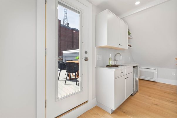 Interior, Kitchen, Recessed Lighting, Wood Texture Flooring