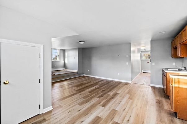 Empty room, Interior, Kitchen, Wood Texture Flooring