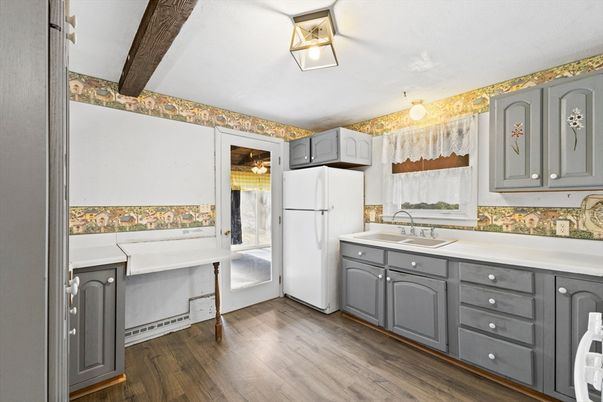 Interior, Kitchen, Wood Texture Flooring