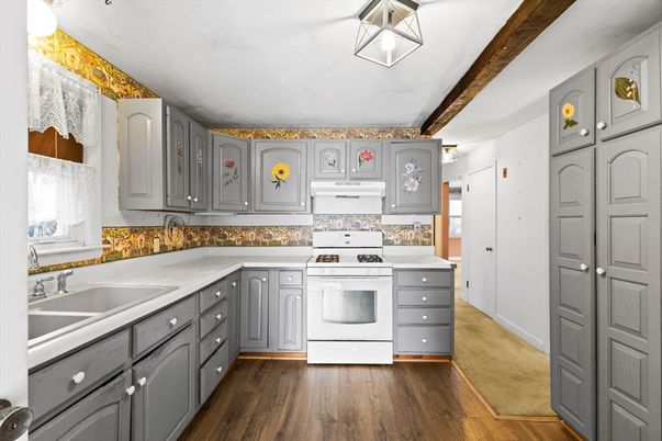 Interior, Kitchen, Wooden Beams, Wood Texture Flooring