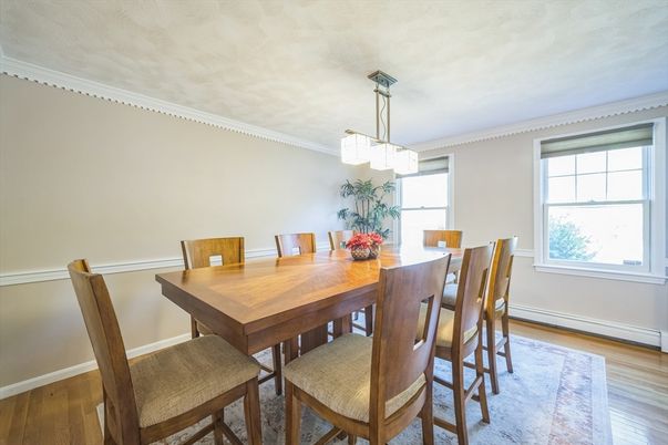 Chandelier, Dining room, Interior, Pendant Lights, Wood Texture Flooring