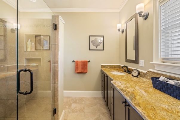 Bathroom, Dual Sink Vanities, Glass Shower, Interior