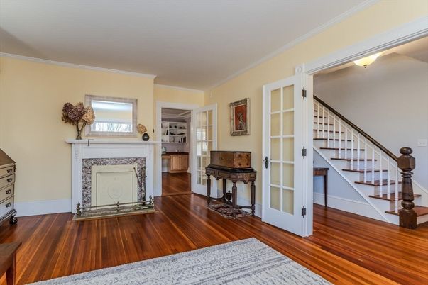 Fireplace, Interior, Piano, Wood Texture Flooring