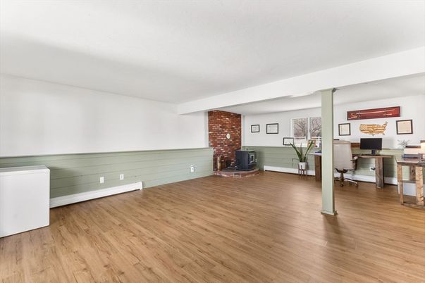 Fireplace, Interior, Stone Walls, Wood Texture Flooring