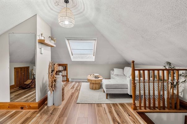 Bedroom, Interior, Pendant Lights, Wood Texture Flooring