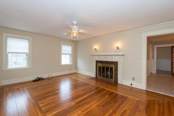 Empty room, Fireplace, Interior, Wood Texture Flooring