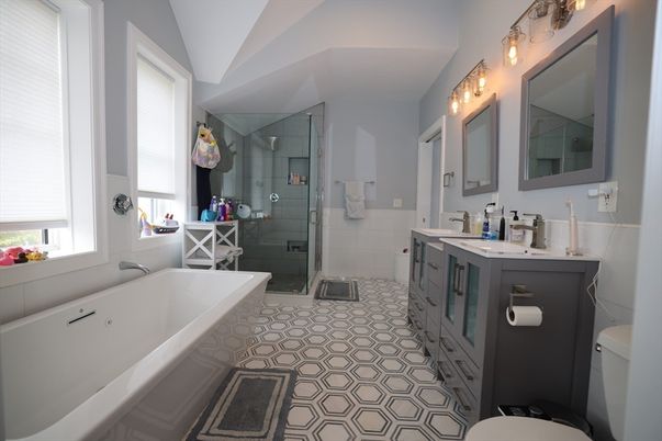 Bathroom, Dual Sink Vanities, Glass Shower, Interior