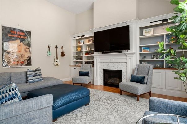 Fireplace, Interior, Living room, Wood Texture Flooring