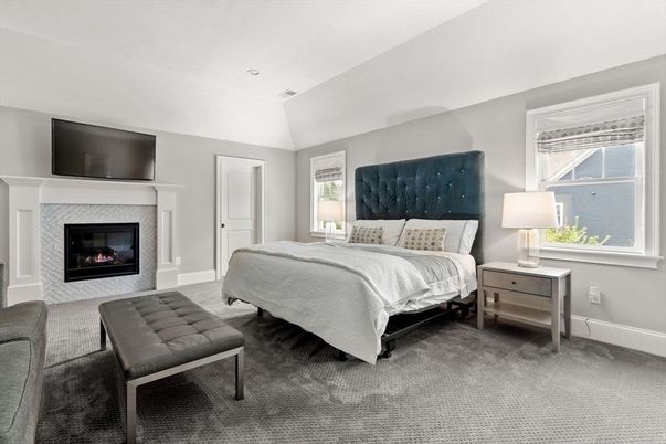 Bedroom, Fireplace, Interior