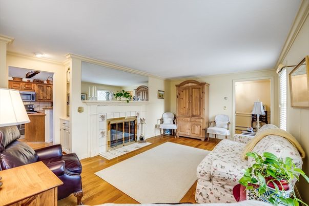 Fireplace, Interior, Kitchen, Wood Texture Flooring