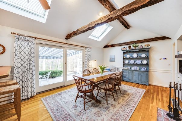 Dining room, Interior, Wooden Beams, Wood Texture Flooring