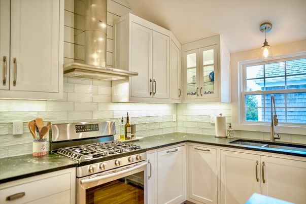 Interior, Kitchen, Pendant Lights, Stainless Steel Appliances, Wood Texture Flooring
