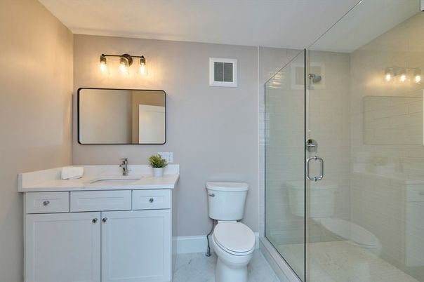 Bathroom, Glass Shower, Interior, Marble