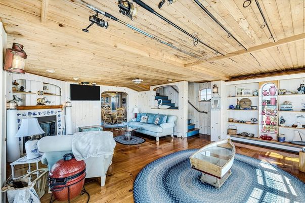 Fireplace, Interior, Living room, Wooden Ceilings, Wood Texture Flooring