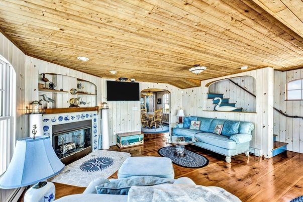 Fireplace, Interior, Living room, Recessed Lighting, Wooden Ceilings, Wood Texture Flooring, Wooden Walls