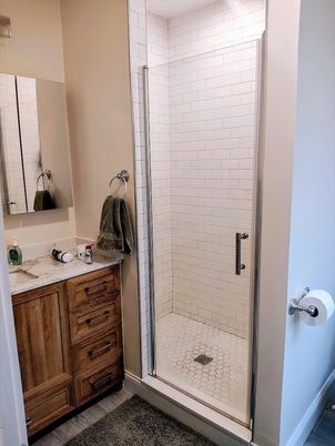 Bathroom, Glass Shower, Interior, Stone Walls