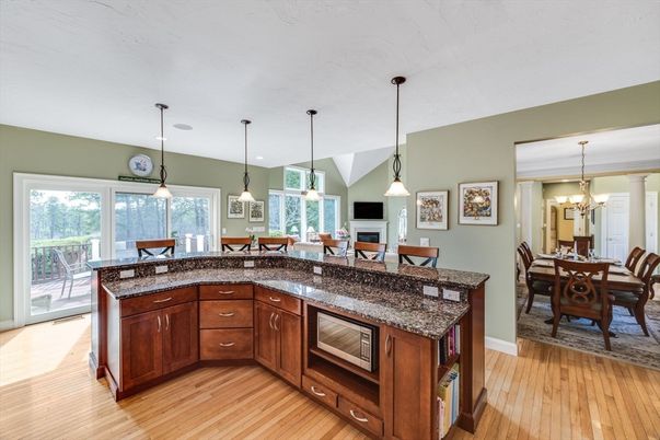 Chandelier, Dining room, Interior, Pendant Lights, Wood Texture Flooring